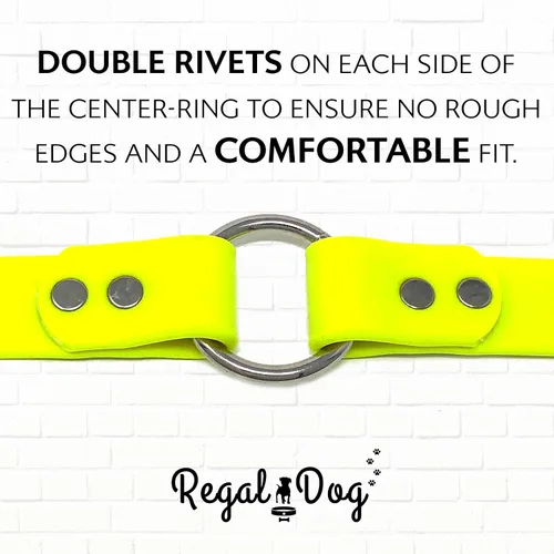 Miniatura 8 de Collar impermeable para perro con anillo central resistente Collar para perros pequeños, medianos, grandes o XL, Amarillo