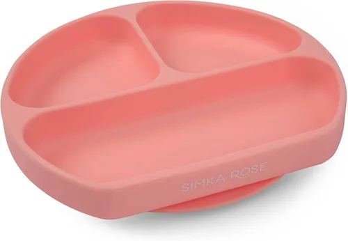 Miniatura 12 de Simka Rose Platos de succión para bebés y niños pequeños, platos de silicona, sin BPA, diseño dividido, apto para microondas y lavavajillas, Sombra
