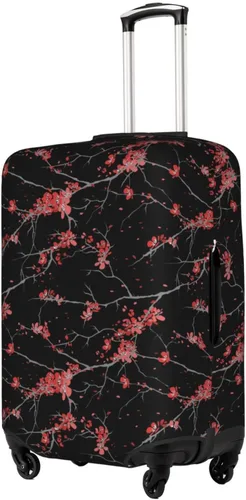 Miniatura 2 de Funda de equipaje de viaje blanca con flor de ciruelo para equipaje de 18 a 32 pulgadas, protector elástico para maleta con cremallera oculta