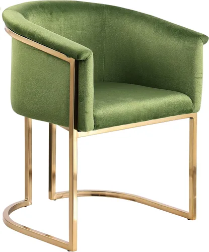Miniatura 11 de Meridian Furniture 758Beige-C Tierra Collection Modern Silla de comedor tapizada contemporánea con lujoso terciopelo beige, acabado de latón