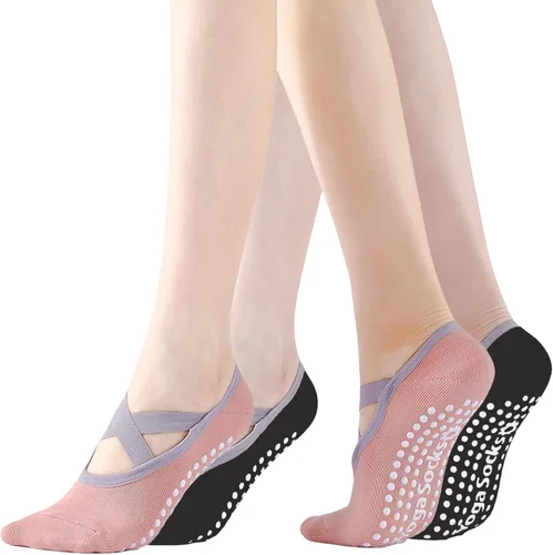 Miniatura 35 de Calcetines de yoga con agarre antideslizante para mujer, talla única, para fitness, deporte, danza de calcetines