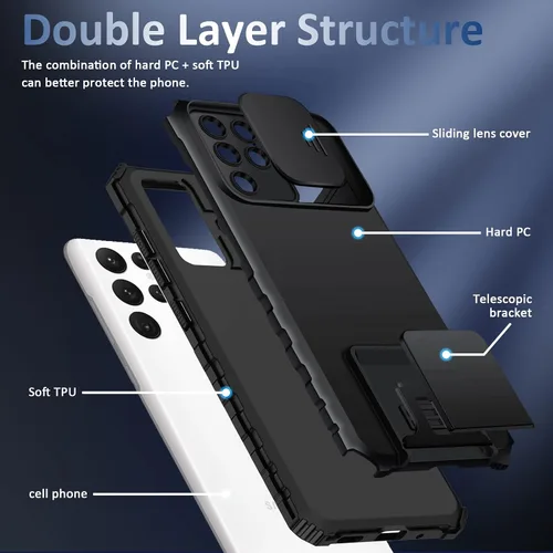 Miniatura 6 de S22 Ultra - Funda compatible con Samsung Galaxy S22 Ultra 5G [versión 2022], funda para cámara deslizante, funda de teléfono a prueba de golpes