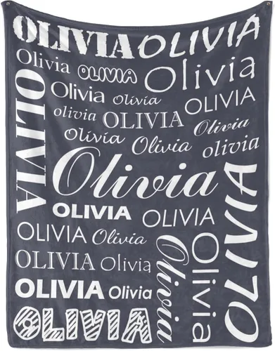 Miniatura 30 de Manta personalizada con nombre para niños y adultos, manta de franela personalizada con nombre Color 07