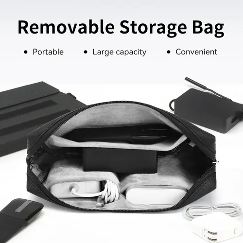 Miniatura 4 de Omnpak Microsoft Surface Pro 11/10/9 - Funda protectora ligera, múltiples ángulos, soporte para lápiz capacitivo, diseñada para Surface 11ª edición