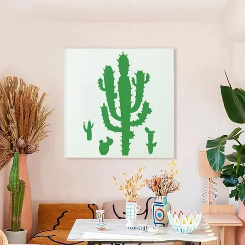 Miniatura 6 de TIAMECH 8 plantillas reutilizables de cactus para pintar, plantas suculentas y plantillas de capas de palmeras, arte de pared de bricolaje, muebles