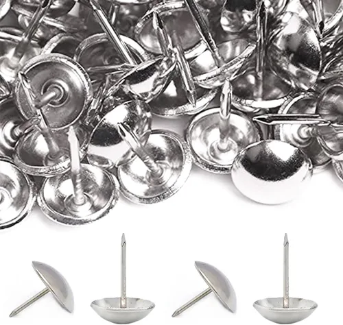 Miniatura 8 de BetterJonny - 500 tachuelas de tapicería decorativas para muebles, 0.669 x 0.433 in, tachuelas de metal negro para el pulgar para muebles tapizados