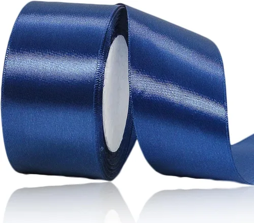 Miniatura 28 de Cinta azul de 1-1/2 pulgadas x 25 yardas, cinta de seda de satén azul real para envolver regalos, fabricación de lazos para el cabello, ramos