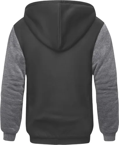 Miniatura 61 de SCODI Sudaderas con capucha para hombre, forro polar pesado, cremallera completa, forro de sherpa grueso, chaqueta con capucha