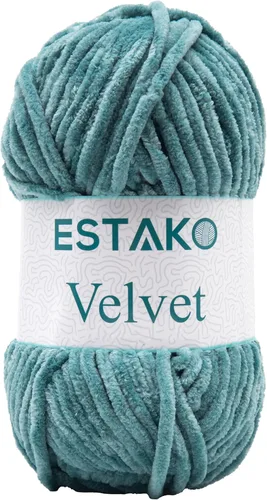 Miniatura 34 de Estako Manta de felpilla de terciopelo amigurumi para tejer y tejer, súper voluminosa, 3.53 oz (132 yardas) (1710 - naranja)