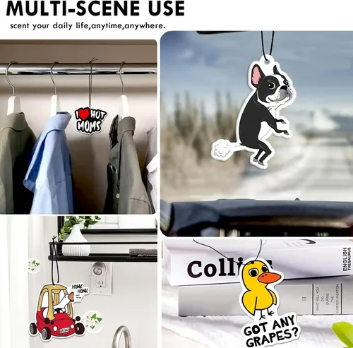 Miniatura 4 de 1 unidad de ambientador de coche, lindo ambientador de coche con diseño de hámster para espejo con aroma colgante, lindo accesorio para espejo