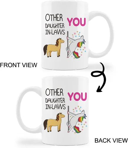 Miniatura 4 de kunlisa Taza de regalo para nuera, Taza de cerámica para nuera de 11 oz - Taza de café, leche y té, regalos para nuera de la madrastra y padrastro
