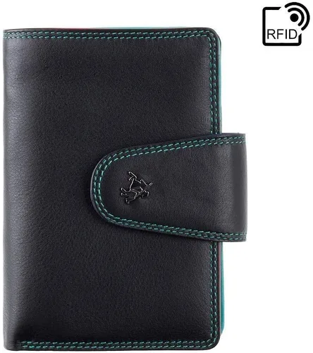 Miniatura 3 de SP31 Cartera plegable de cuero suave multicolor, Negro -, Billetera plegable