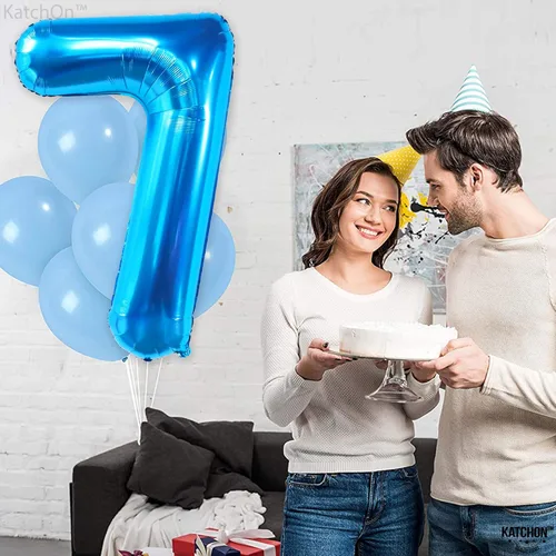 Miniatura 1011 de KatchOn, Globo grande azul número 2 de 40 pulgadas Decoraciones de cumpleaños de Baby Shark para niño de 2 años Globo azul número 2 Globo