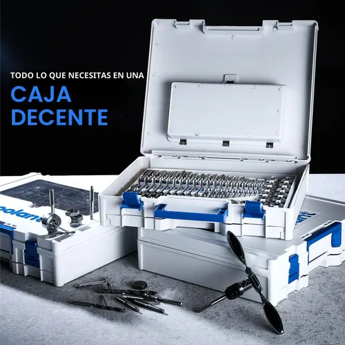 Miniatura 6 de toolant - Juego de machuelos y tarrajas SAE/métricos, 127 piezas, estándar, con combinación de brocas para roscar