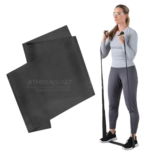 Miniatura 11 de TheraBand, bandas de resistencia profesionales, sin látex, para ejercitación del cuerpo superior e inferior, fisioterapia, pilates para la parte