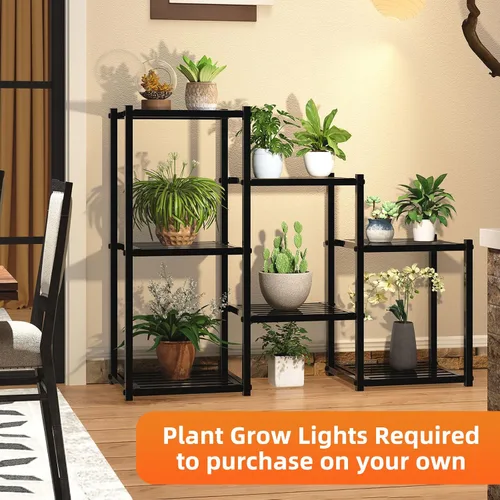 Miniatura 5 de Simple Trending Soporte para plantas para interiores y exteriores, de metal resistente, impermeable, de 7 niveles, para múltiples macetas de flores