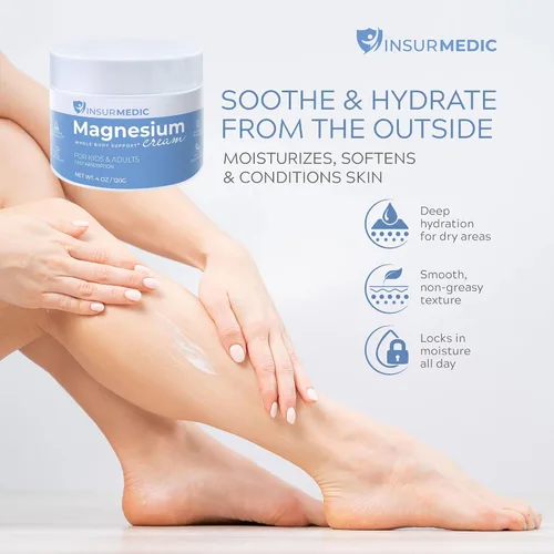 Miniatura 2 de Crema de magnesio para neuropatía – Calambres musculares nerviosos y apoyo para el dolor corporal Loción tópica para niños y adultos – Relajante