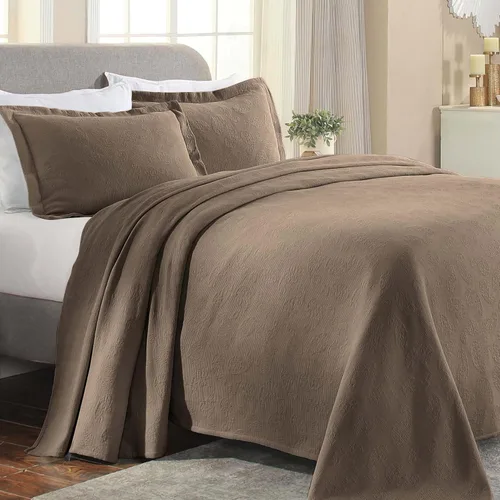 Miniatura 13 de Superior colcha de una plaza de jacquard y matelasse 100 % algodón de alta calidad, turquesa, individual Blanco