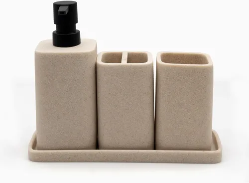ZCCZ Juego completo de accesorios de baño de color negro, 4 piezas de accesorios de baño, juego completo de accesorios para encimera de tocador,