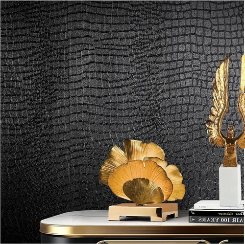 Miniatura 10 de Papel tapiz autoadhesivo negro autoadhesivo de 15.7 x 118 pulgadas, papel de contacto con relieve geométrico hexagonal 3D, extraíble, fácil
