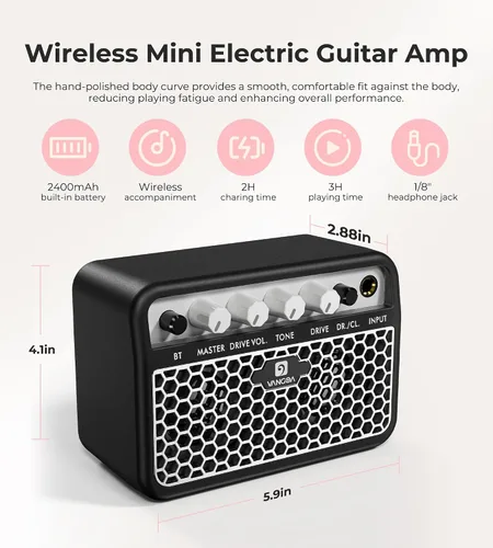 Miniatura 5 de Vangoa - Kit de guitarra eléctrica de tamaño completo de 39 pulgadas para principiantes, cuerpo sólido, color rosa, con pastillas SSS, amplificador