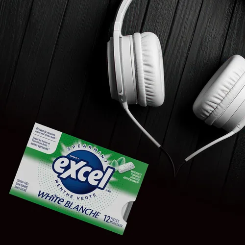 Miniatura 6 de Excel White Goma de mascar sin azúcar, menta verde, 12