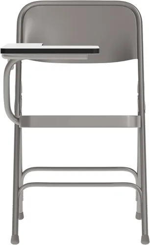 Miniatura 5 de EMMA + OLIVER Silla plegable de acero prémium con brazo para tableta para diestros