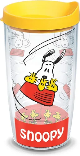 Miniatura 4 de Tervis Peanuts - Vaso aislado Snoopy con envoltura y tapa amarilla, 16 onzas, transparente