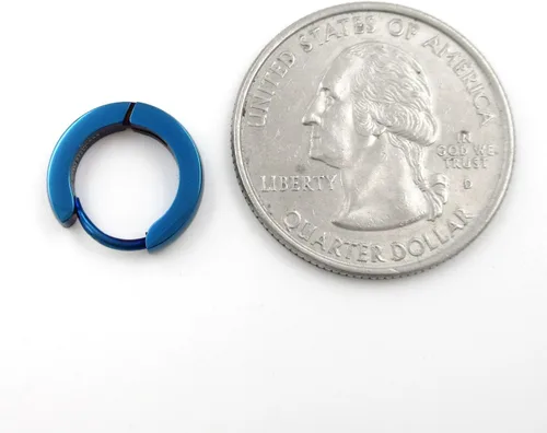 Miniatura 3 de Par de pendientes de aro de acero inoxidable chapado en azul curva pulido 0.118 in, Acero inoxidable