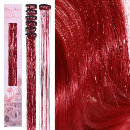 Miniatura 31 de Wennalife 12 piezas de extensiones de cabello azul con clip, extensiones de cabello con clip de colores para niños, pinzas de cabello arcoíris