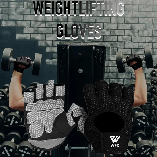 Miniatura 4 de WESTWOOD FOX Guantes de levantamiento de pesas para hombres y mujeres, guantes de gimnasio con soporte de muñeca para entrenamiento, ejercicio