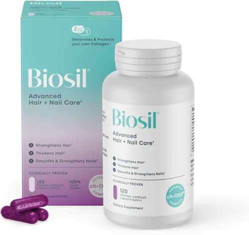 Miniatura 11 de Biosil Cuidado Avanzado del Cabello + de las Uñas - Vitaminas para el Crecimiento para Mujeres - Fortalece y Engrosa las Hebras - 60 Cápsulas