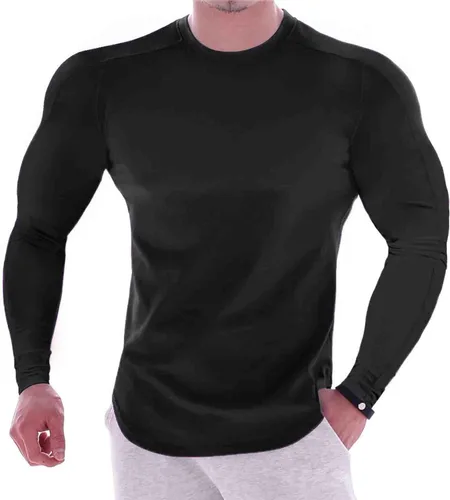 Miniatura 66 de Camisas de compresión atléticas de manga larga para hombre, capa base, camisa de entrenamiento atlético, camisas de compresión, camisetas deportivas