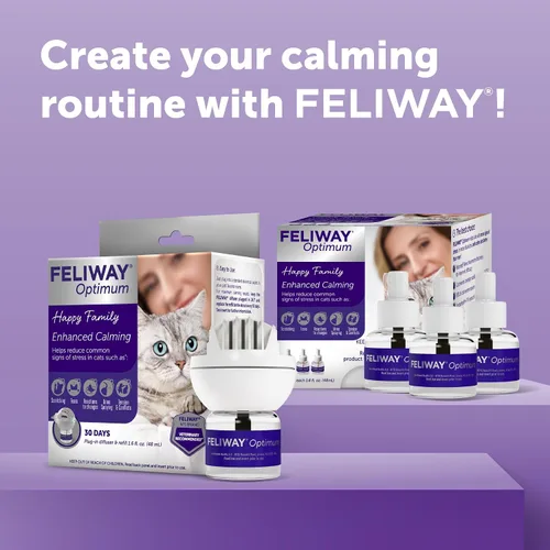 Miniatura 10 de FELIWAY Optimum - Kit difusor calmante para gatos – Soporte avanzado para ayudar a reducir la pulverización de orina, arañazos, peleas y esconderse