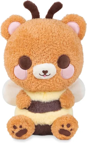 Cuddle Barn PlushGoals - Hunny The Sweet Bear Bee | Lindo peluche Kawaii de peluche de miel abejorro suave, regalo de peluche de Fairycore