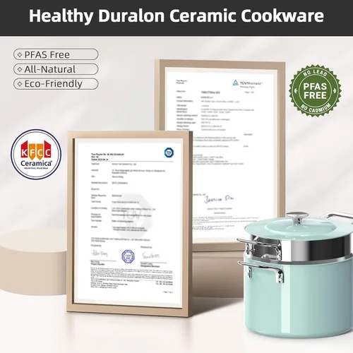 Miniatura 8 de Nuwave Lux - Juego de utensilios de cocina ligeros forjados de 13 piezas, sin PFAS, revestimiento de cerámica saludable G10 Duralon, ultra Verde