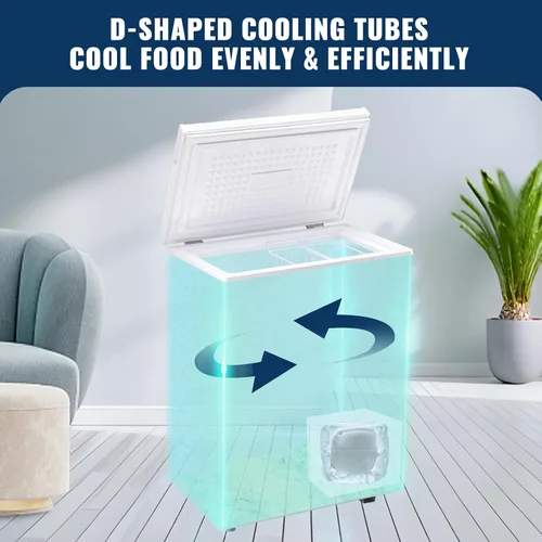 Miniatura 4 de DEMULLER Congelador de pecho con 2 cestas extraíbles de 3.5 pies cúbicos de congeladores compactos con termostato electrónico (50 ℉ a -12 ℉), tapa