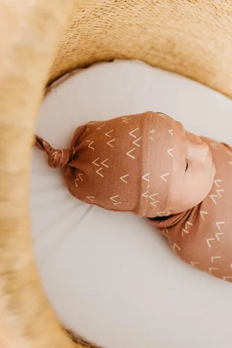Miniatura 4 de Copper Pearl - Gorro de bebé con nudo superior elástico suave Rocky