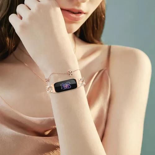 Miniatura 8 de Correas delgadas compatibles con Fitbit Inspire 3 Smartwatch, pulsera elegante de diamantes de imitación de repuesto para Inspire 3 pulseras, oro