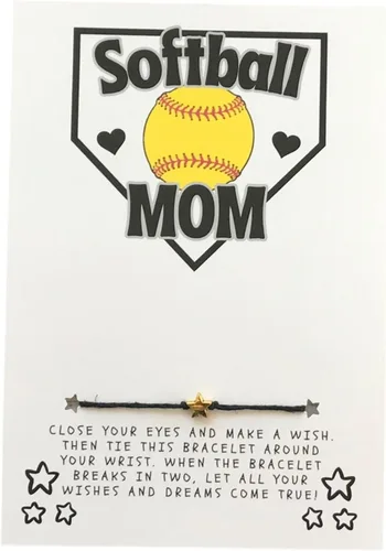 Miniatura 12 de Softball Wish Bracelet, Softball Gift, Team Gift, Softball Card, Graduation, Senior Year, Sports Team Party Favor Gift, Team Wish Gift
