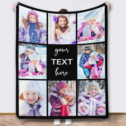 Miniatura 10 de Mantas de fotos, 5 fotos, mantas y mantas personalizadas, manta de fotos personalizada, regalos para familiares, amigos, hombres, mujeres y niños