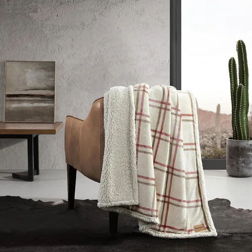 Miniatura 2 de Wrangler - Manta, ropa de cama de felpa suave, decoración occidental para la cama o el sofá (Colt naranja brillante, 50 x 60 pulgadas)