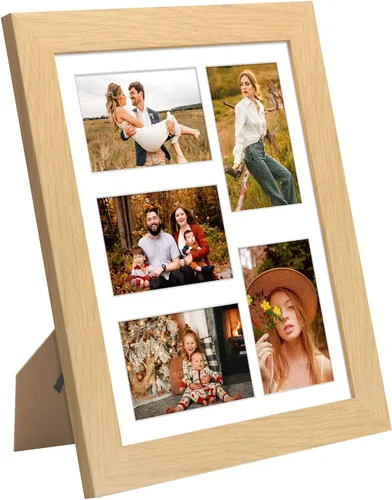 Miniatura 106 de Marcos de Fotos Collage de 13.5X15.5 con 7 Aberturas para Fotos de 4X6, Marco de Fotos Múltiples con Paspartú para Decoración de Pared, Grano