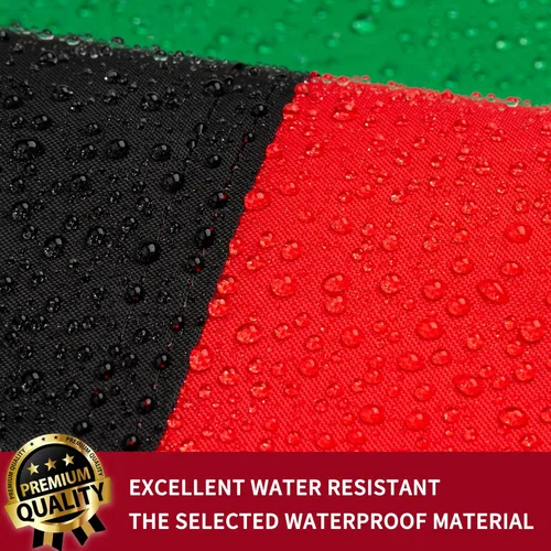 Miniatura 5 de XIFAN Bandera panafricana prémium de 3 x 5 pies, para exteriores, grande, de doble cara, resistente, nailon 210D, color rojo, negro y verde, bandera