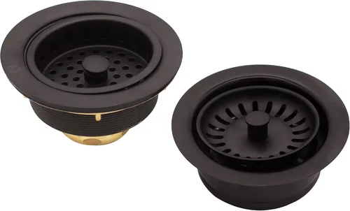 Westbrass CO2165S-12 Combo PACK 3-1/2 pulgadas estilo poste grande cesta fregadero cocina colador y desagüe de eliminación de residuos con colador