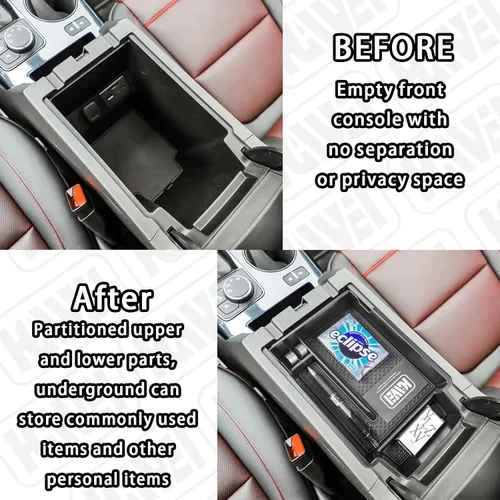 Miniatura 3 de HGWEI Organizador de Consola Central Compatible con Chevy Blazer 2024 2023 2022 2021 2020 2019 Accesorios, Bandeja Insertable de Caja
