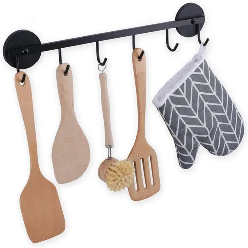 Miniatura 2 de Soporte magnético para utensilios de 6 ganchos, organizador de herramientas para refrigerador, gabinete de metal, estufa de metal, parrilla, barbacoa