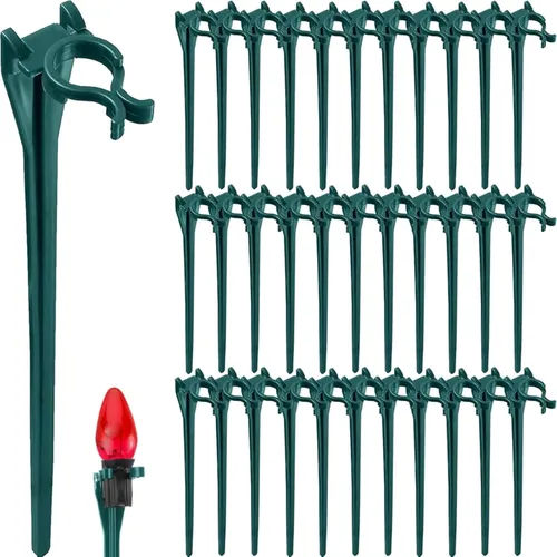 Estacas de luz de Navidad de 9 pulgadas, 60 piezas universales para patio, césped, vacaciones, tira de luces C7 C9, estacas de tierra para Navidad