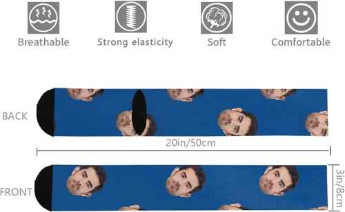 Miniatura 3 de Calcetines de cara de mascotas personalizados para hombres y mujeres con foto de amantes de las mascotas tamaño unisex para perro gato animales