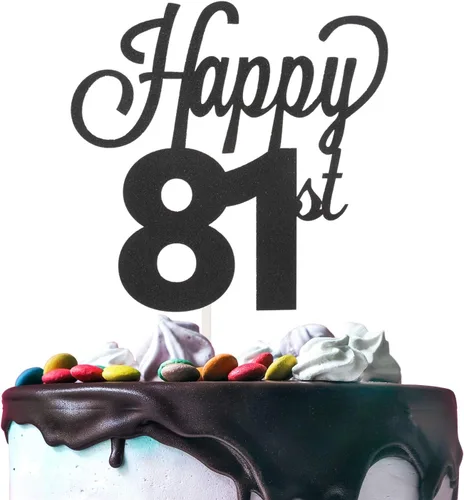 Miniatura 49 de LINGTEER - Decoración para pastel con texto "Happy Birthday 100", color negro